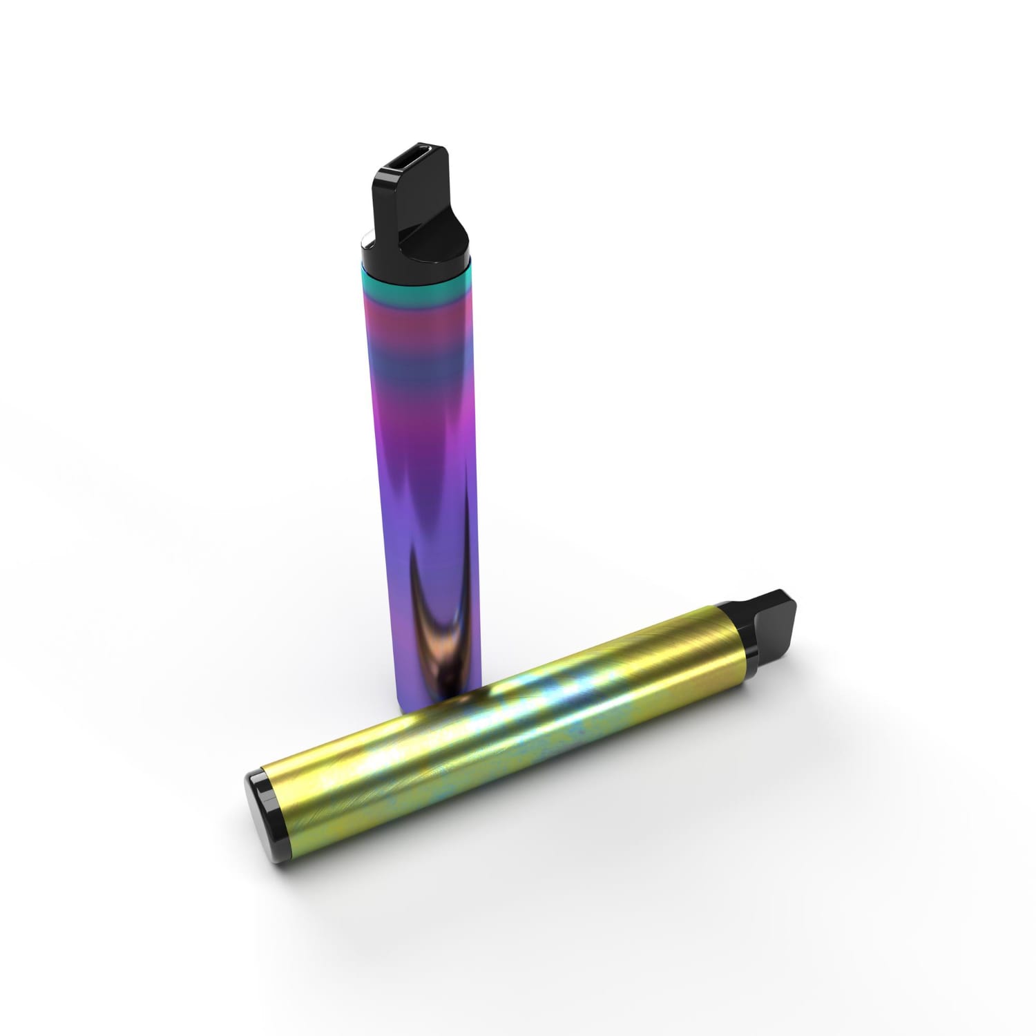 colorful metalic smoke disposable vape pen electronic cigarette isolated white background min
